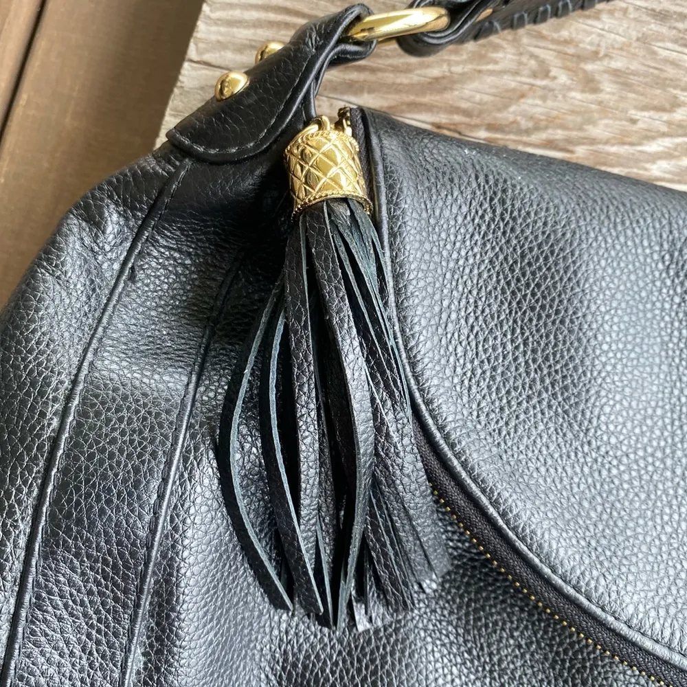 ONNA EHRLICH Rachel Black Zippered Hobo Handbag - Image 2