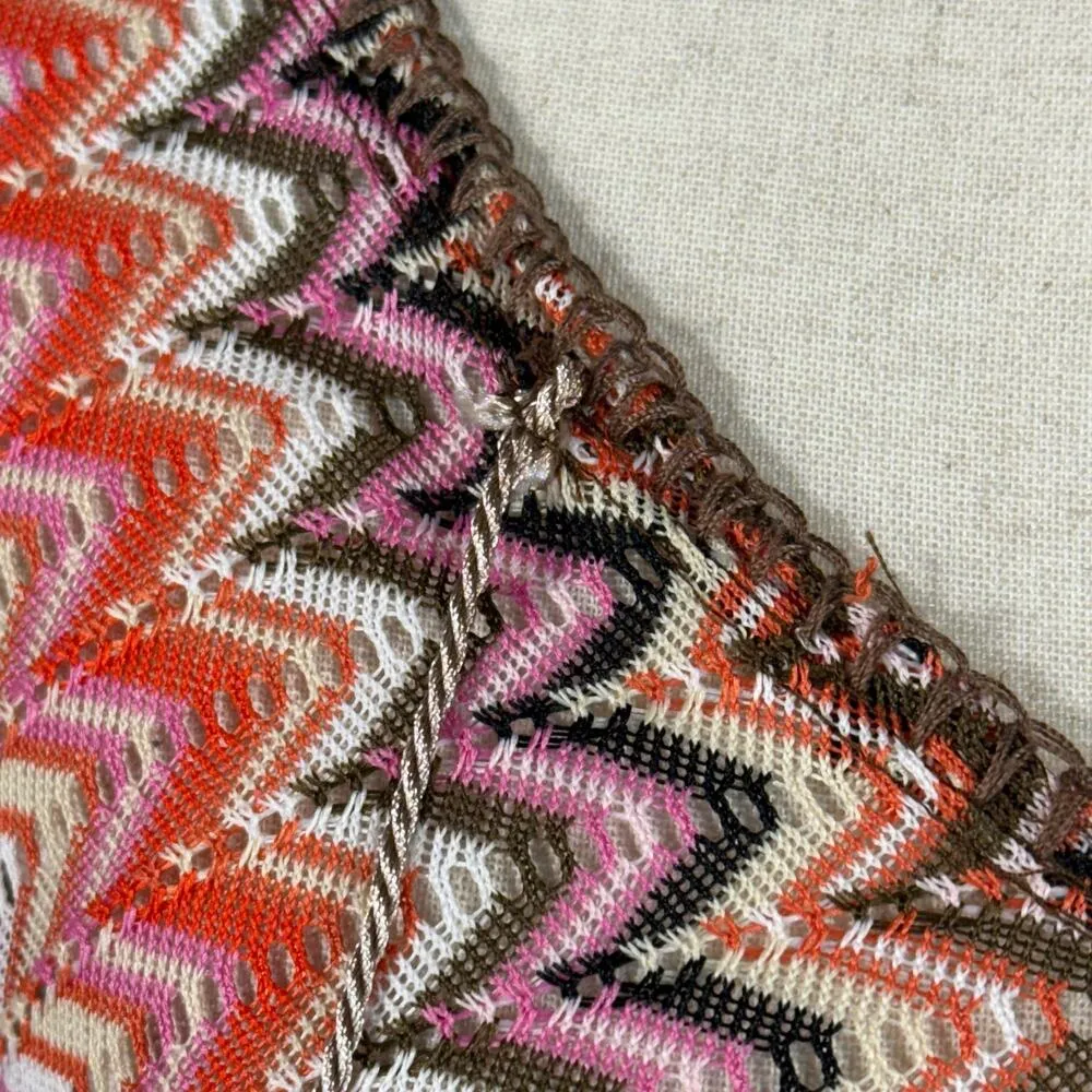 Sanctuary X-Small Poncho Top Oversized Dolman 3/4 Sleeve Semi-Sheer Tasseled - Image 9