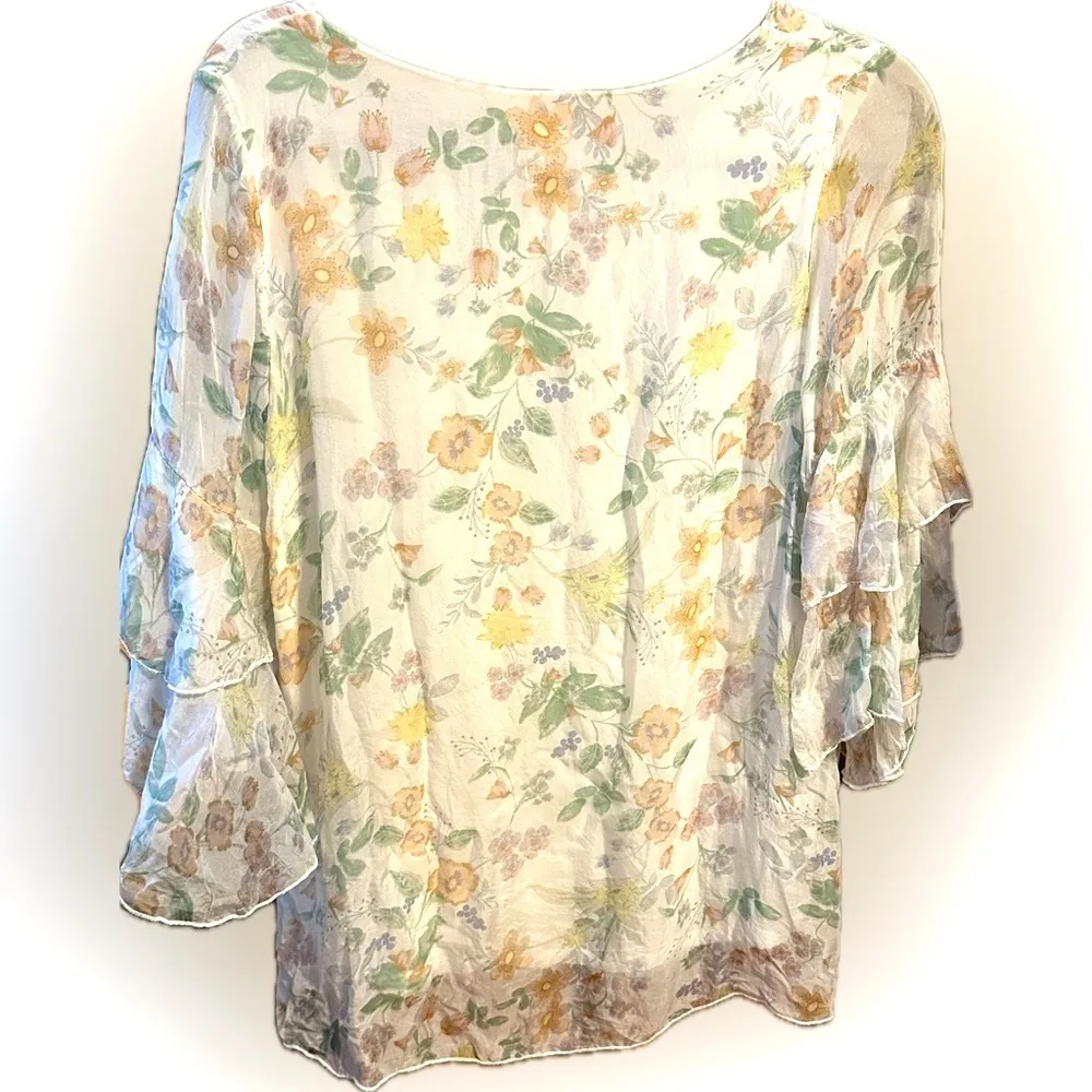 GIUSY Made in Italy Chic Floral Silk top Sz S
Elegant Boho Flowy Feminine - Image 10