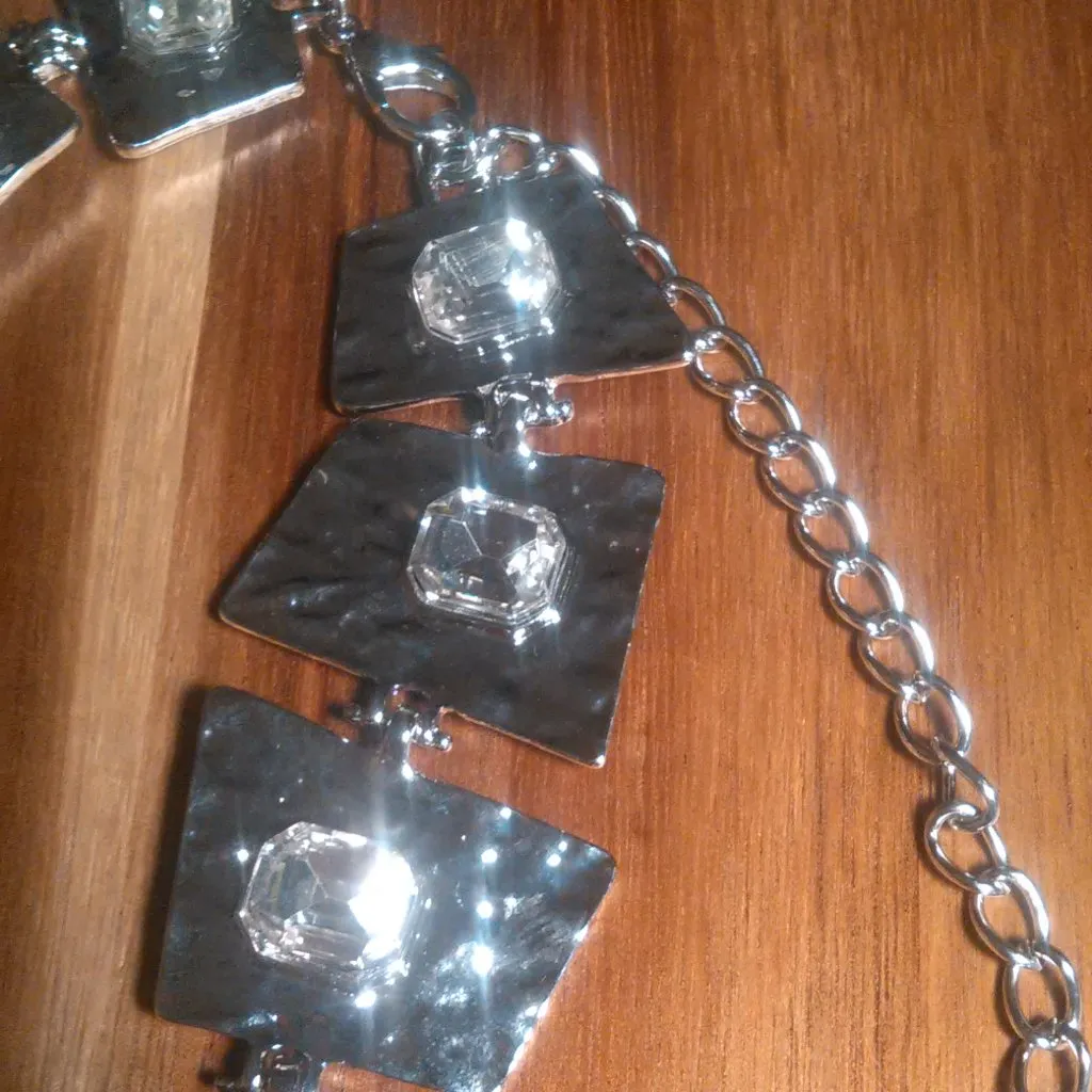 White Austrian Crystal Silvertone Alloy Necklace - Image 9