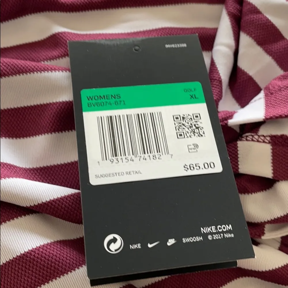 NWT Nike Dry Fairway Polo Shirt Striped - Image 5