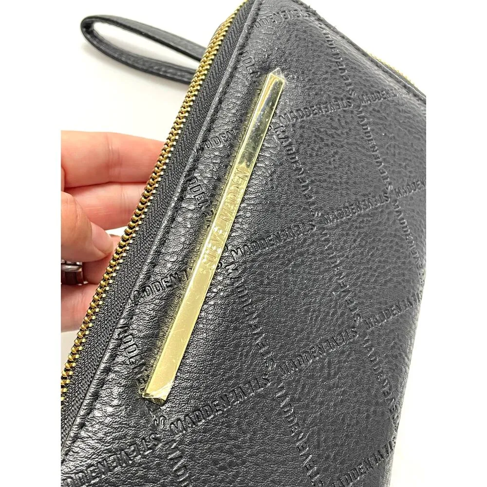 NWOT Steve Madden Black Logo Wristlet Wallet - Image 6