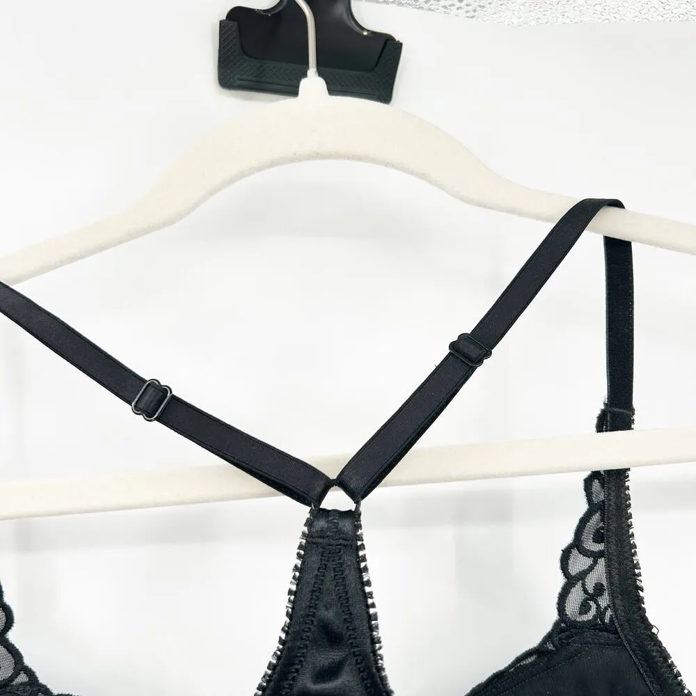 Victorias Secret VS Vintage Lingerie Satin Lace Underwire Racerback Bra Size 34B - Image 4