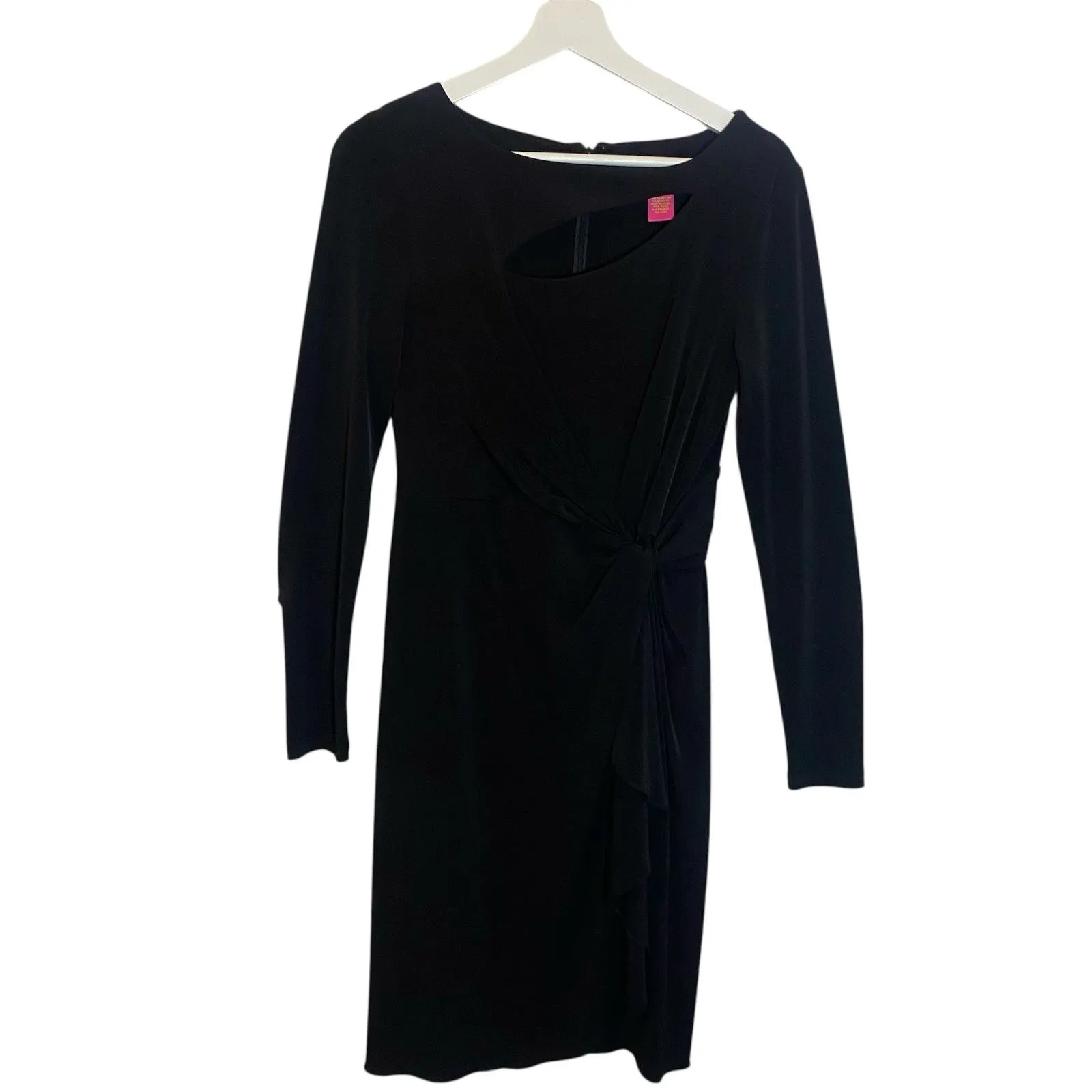 Catherine Malandrino Dress Women's Size 6 Black Long Sleeve Cocktail Evening - Image 2