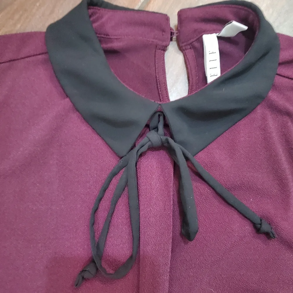 Purple and black top size medium by Elle beautiful on - Image 2