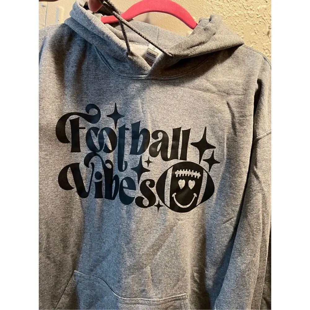Football Vibes Hooded Sweatshirt Size XL - Image 3