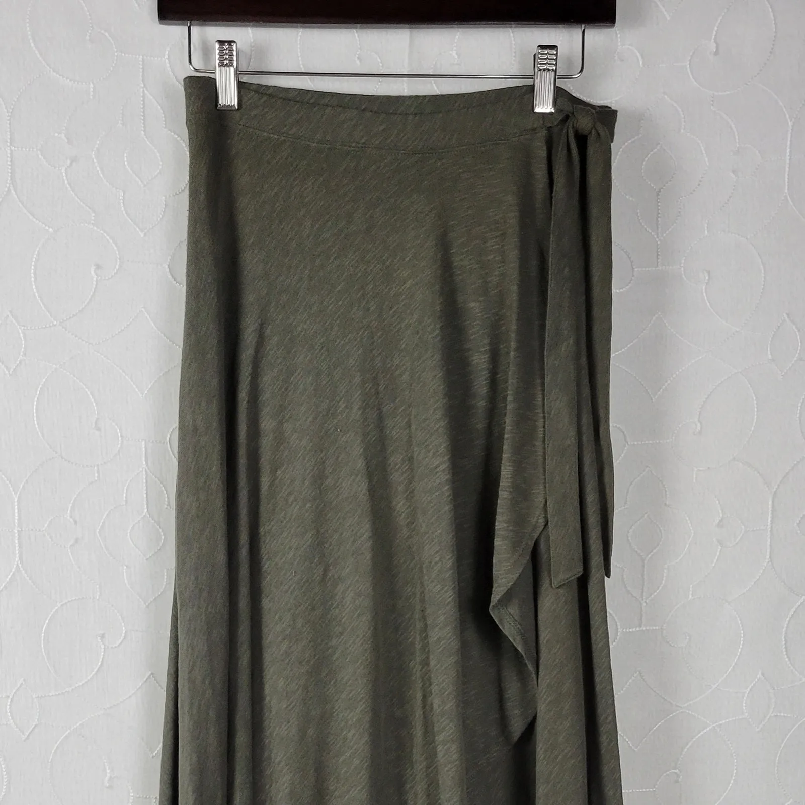 Susina Womens Skirt Size‎ XS Hunter Green Wrap Knit Draped Soft Maxi Tie Waist - Image 9