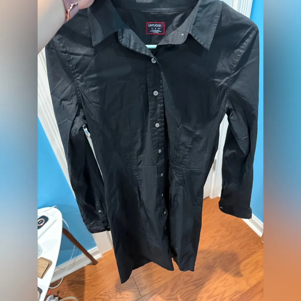 Untuckit black long sleeve button down dress - Image 2