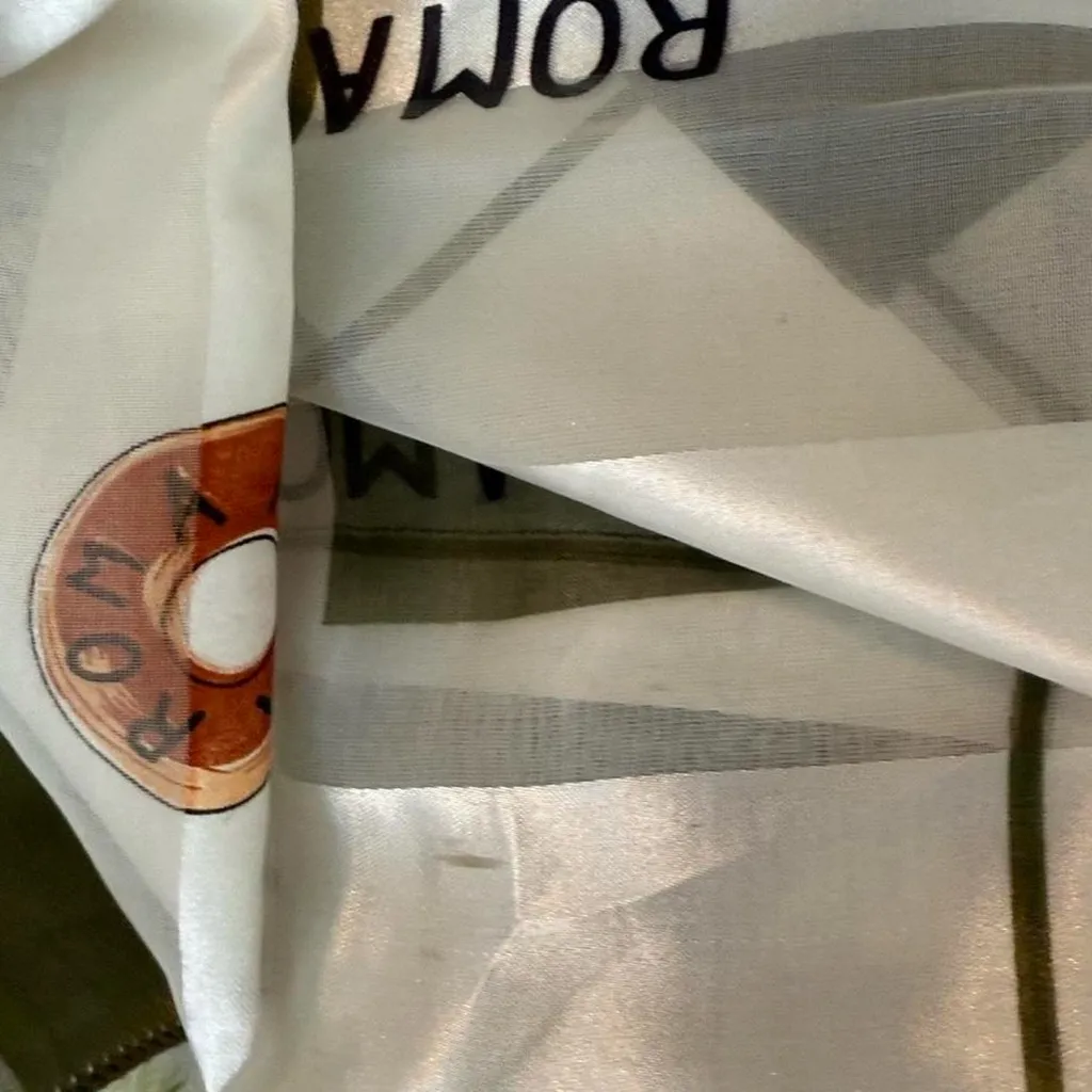 Vintage Roma Italian Tulip Scarf Green - Image 8