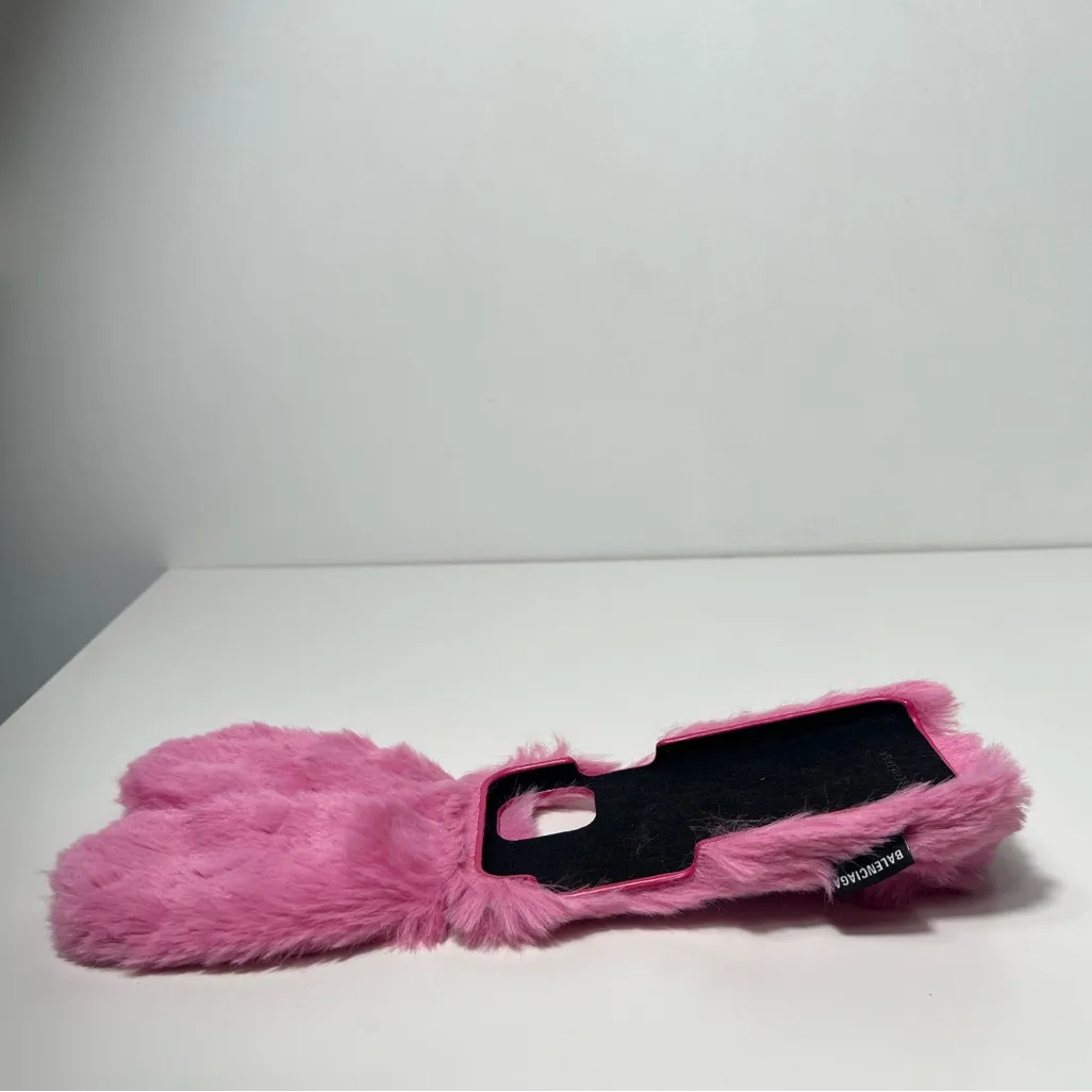 Balenciaga Fluffy Bunny Ears Crossbody iPhone 12 Cell Phone Case - Image 11