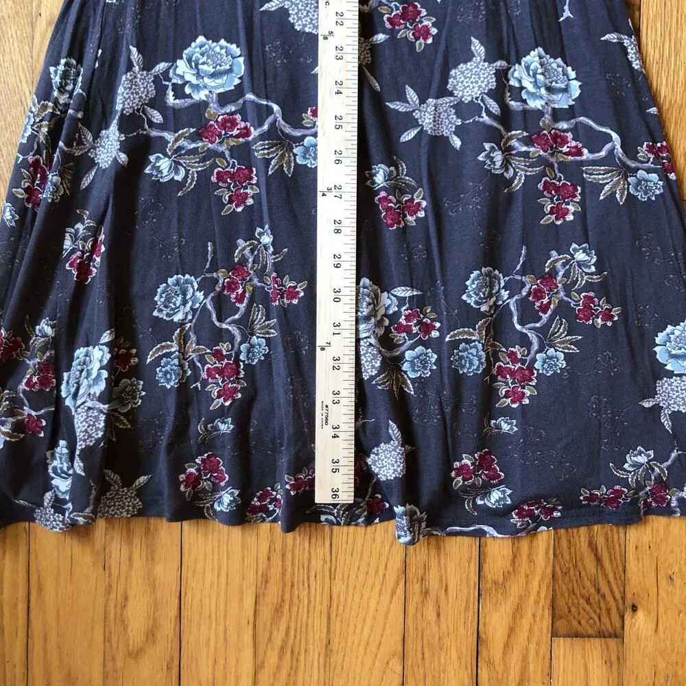 Garnet Hill EUC Women's Brown/Taupe Brianna Tencel Floral Knit Wrap Dress XS - Image 3