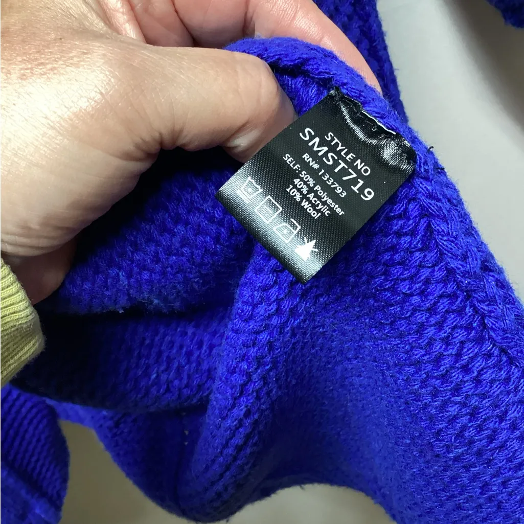 POL  chunky cable knit sweater. Long open front, belted cardigan. Size M/… - Image 10