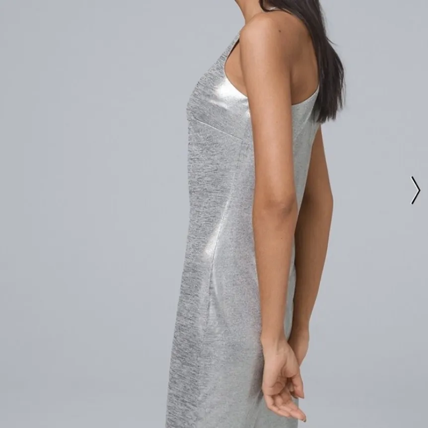 NWT White House Black Market Silver
Metallic High Neck Strappy Back Mini
Dress S - Image 3