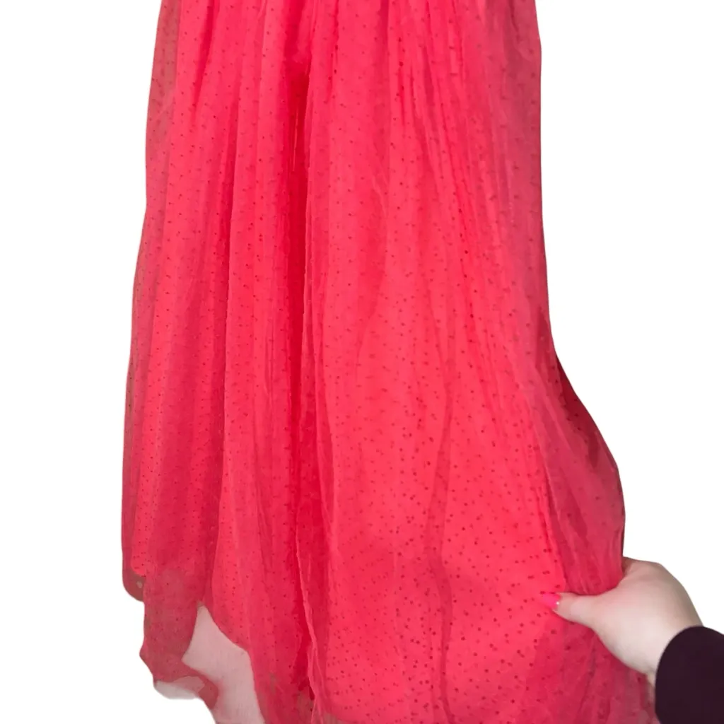 NWT LUSH‎ Tuelle Coral Red Maxi Dress Size Small  formal valentines day - Image 6