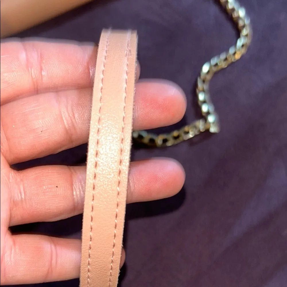 Giordano Pink Crossbody/Wristlet Bag with Gold Metal Chain - Image 3