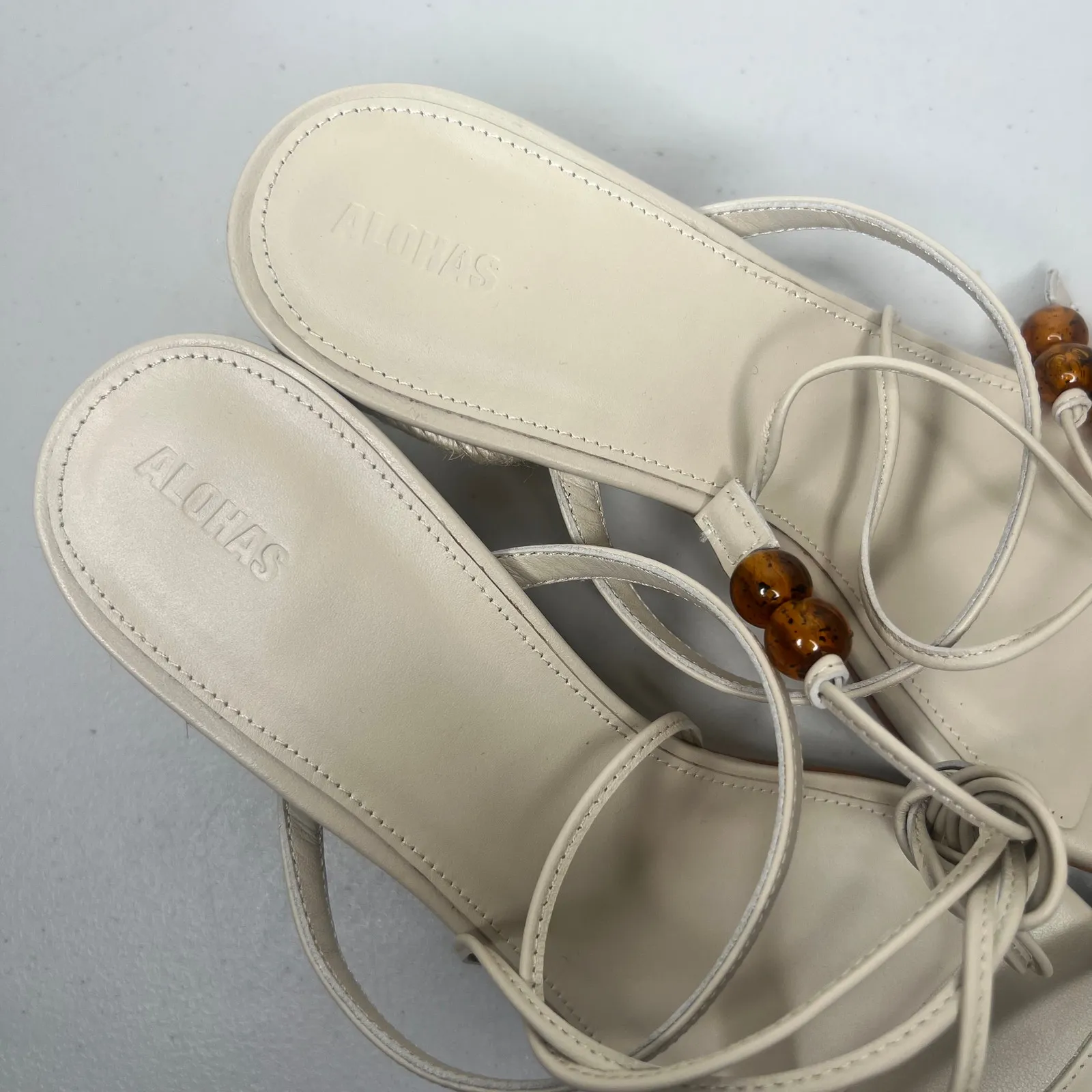 Alohas Lace Up Imani Espadrille Heel Sandals Size 40/ US 9 - Image 5