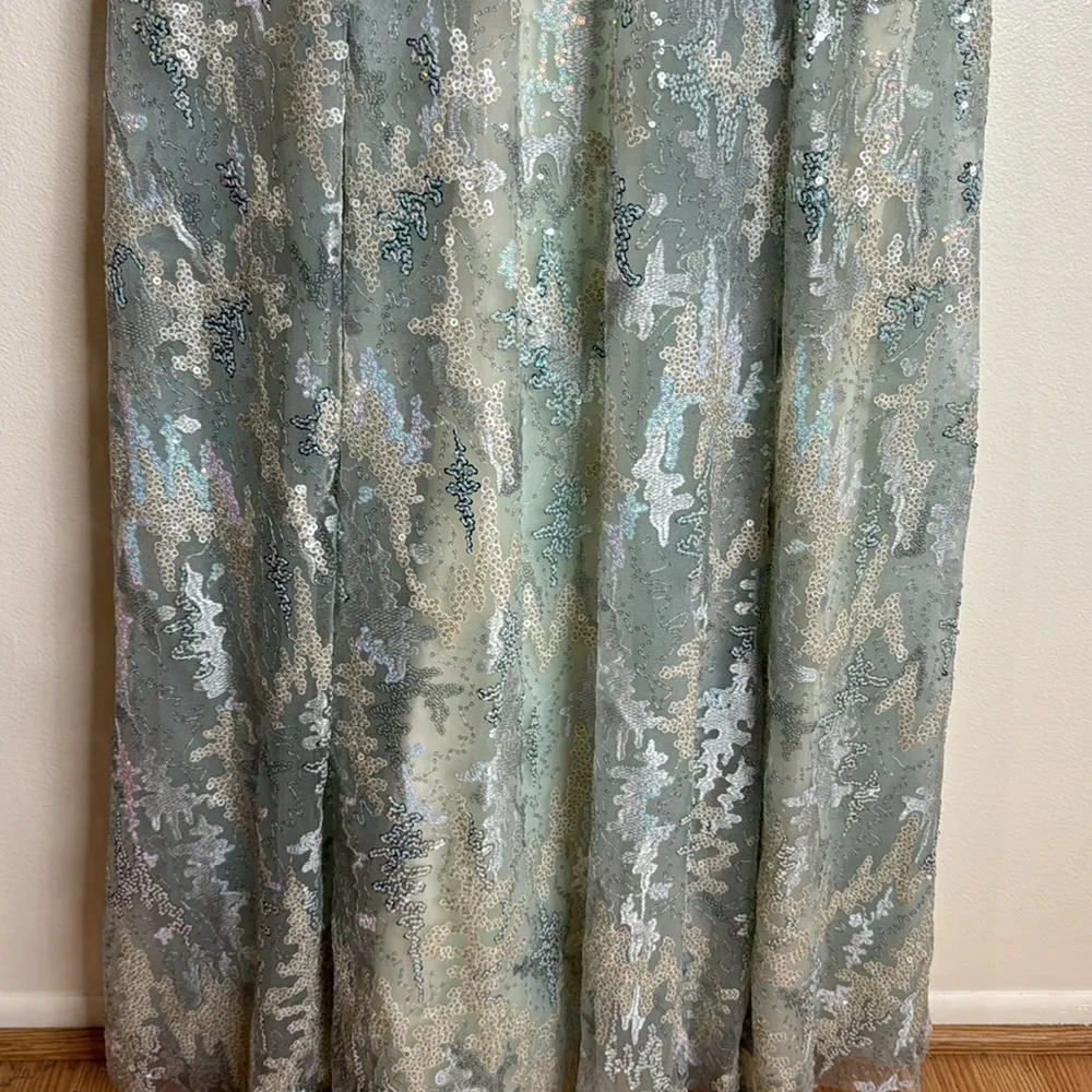 Mac Duggal Floral Lace Long-Sleeve A-Line Dress gown floral spring size 10 - Image 7