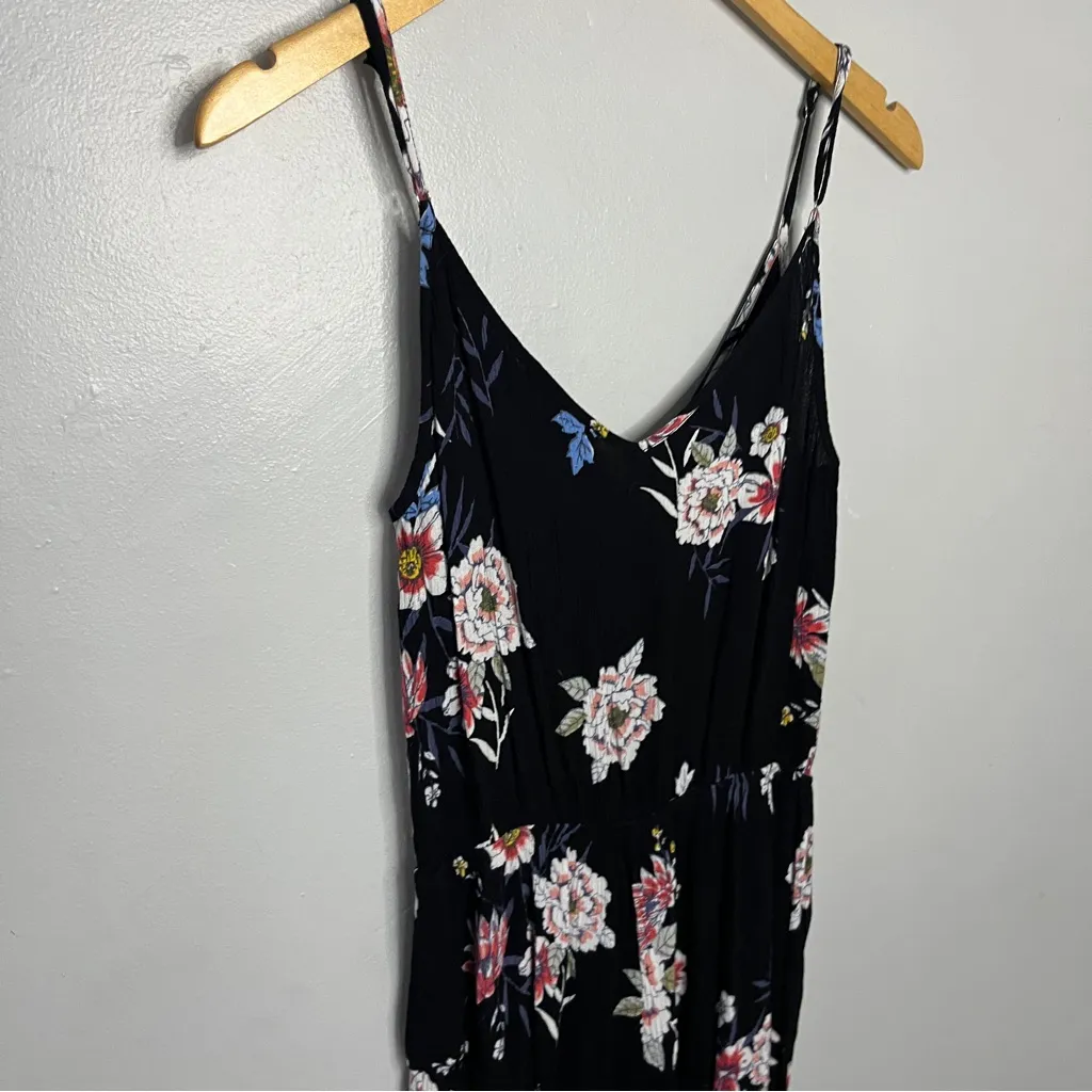Anthropologie Floral Black Jumpsuit Small - Image 6