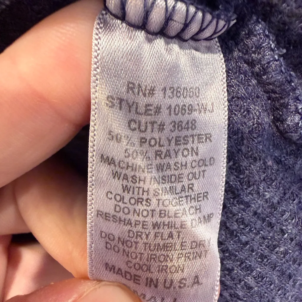 Project Social T Thermal Henley Long Sleeve Top – Women’s Small - Washed Blue - Image 11