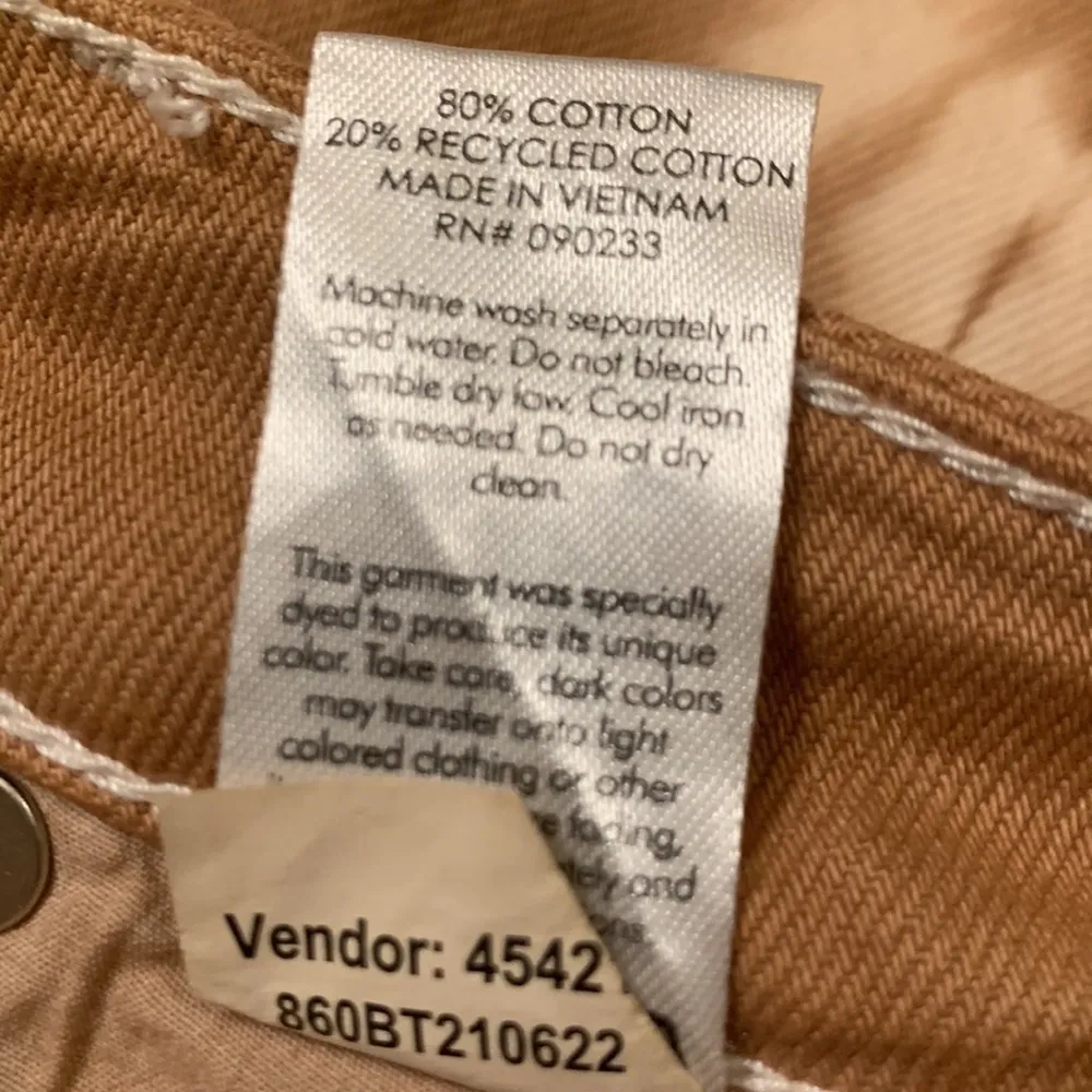 PacSun Mom jeans high rise tan with white tie dye circles 28 - Image 8