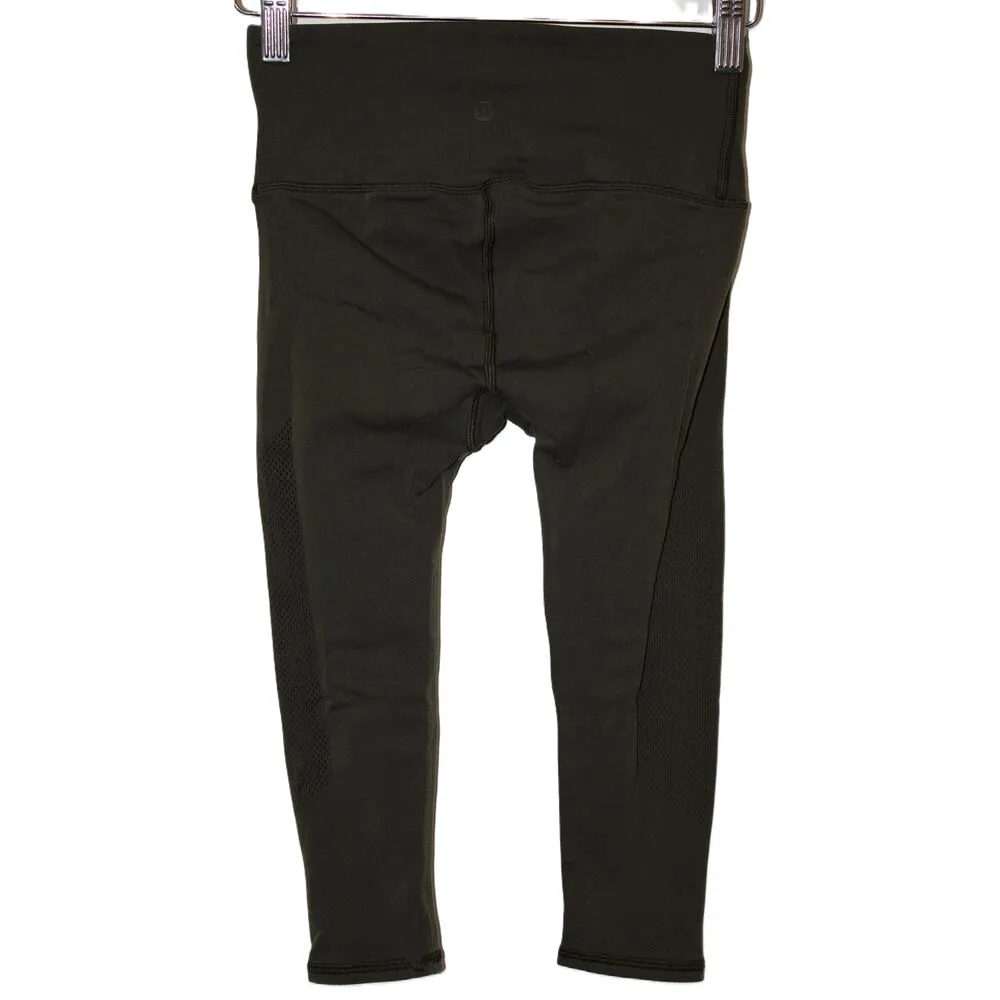 Womens Lululemon Align High Rise Olive Green Capri Cropped Leggings Pant Size XS - Image 2