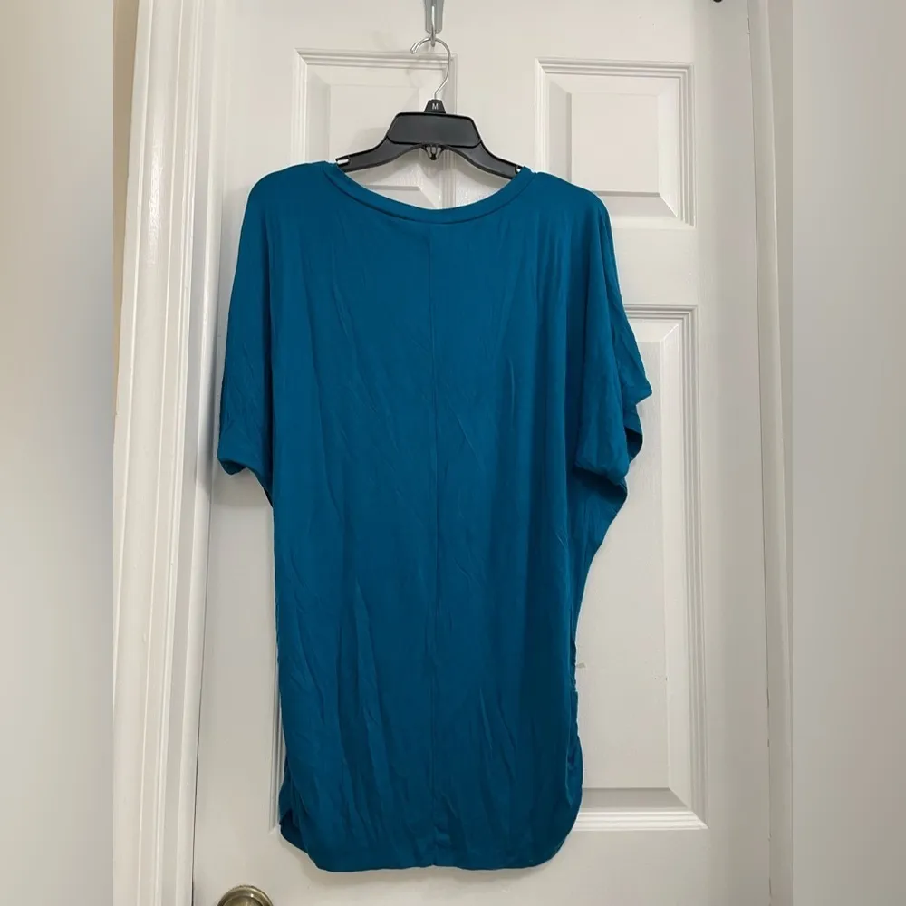 Made by Johnny Dark Teal Blue Dolman S/S Ruched V - Image 6