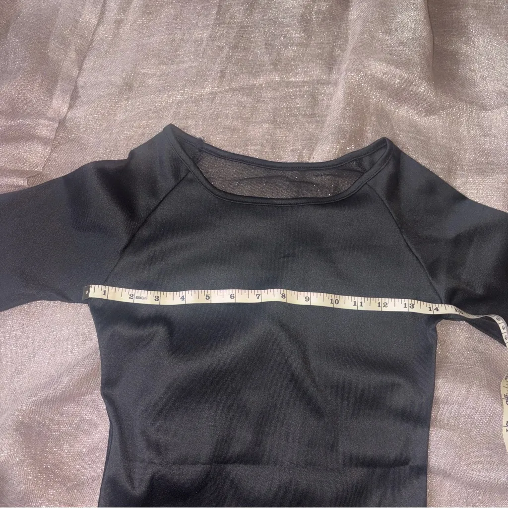 Black flocked Angel Print Mesh Top Green - Image 10