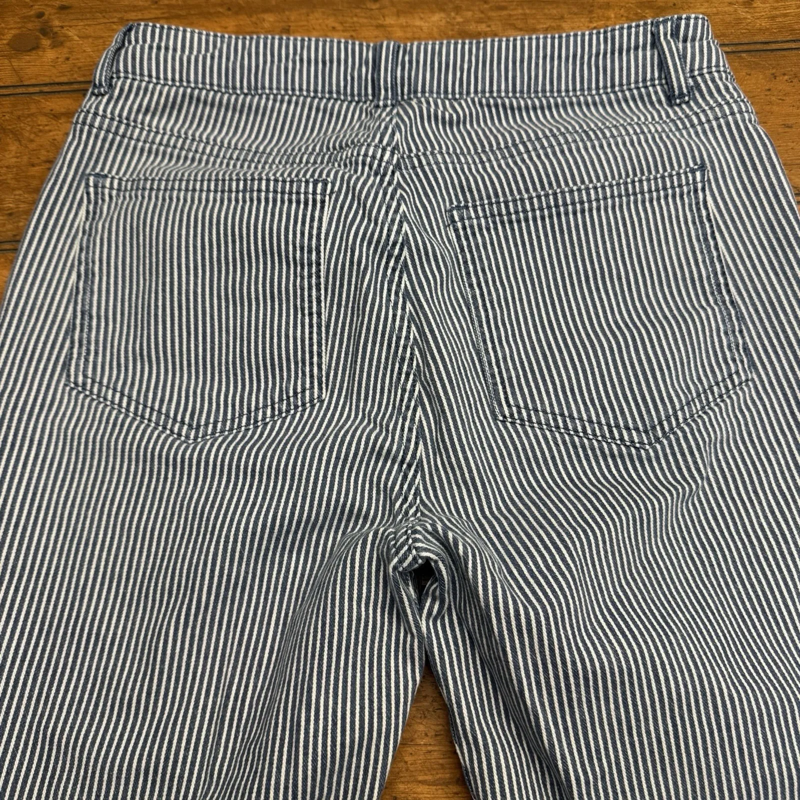 Boden Striped The Cambridge Ankle Skimmer Mid Rise Blue & White UK 10 / US‎ 6R Size 6 - Image 5