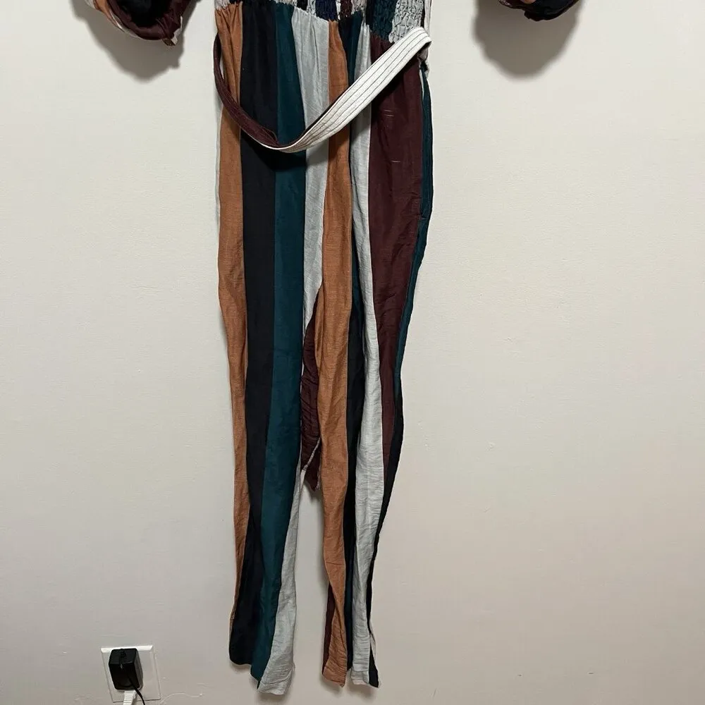 Apiece Apart Lagunitas Smock Striped Off Shoulder Jumpsuit Size‎ 4 - Image 9