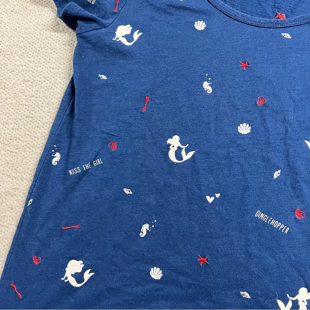 Disney Parks Japan Mermaid Kiss The Girl Novelty Print Cotton Blend T-Shirt XL - Image 5