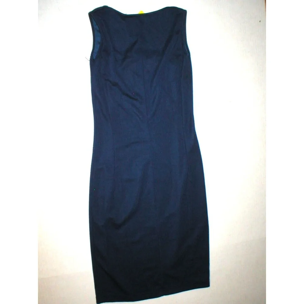 New Womens 6 NWT Designer Mary Jane Italy 40 Dress Dark Blue Sleeveless Navy - Image 4