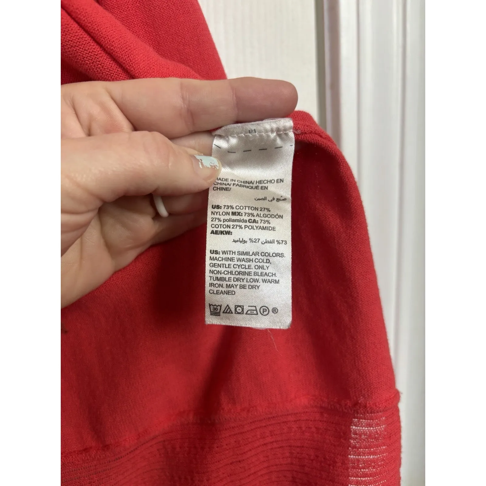 Chico’s Coral Long Line Open Front 3/4 Sleeve Cardigan Beach Cover Up Size 3 XL - Image 7