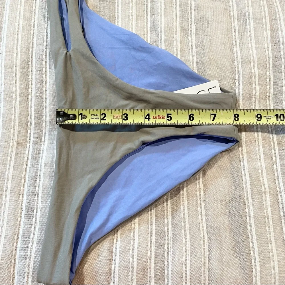 L*SPACE Breakers Reversible Cutout Bikini Bottom Grey Periwinkle Blue Small NWT1 - Image 7