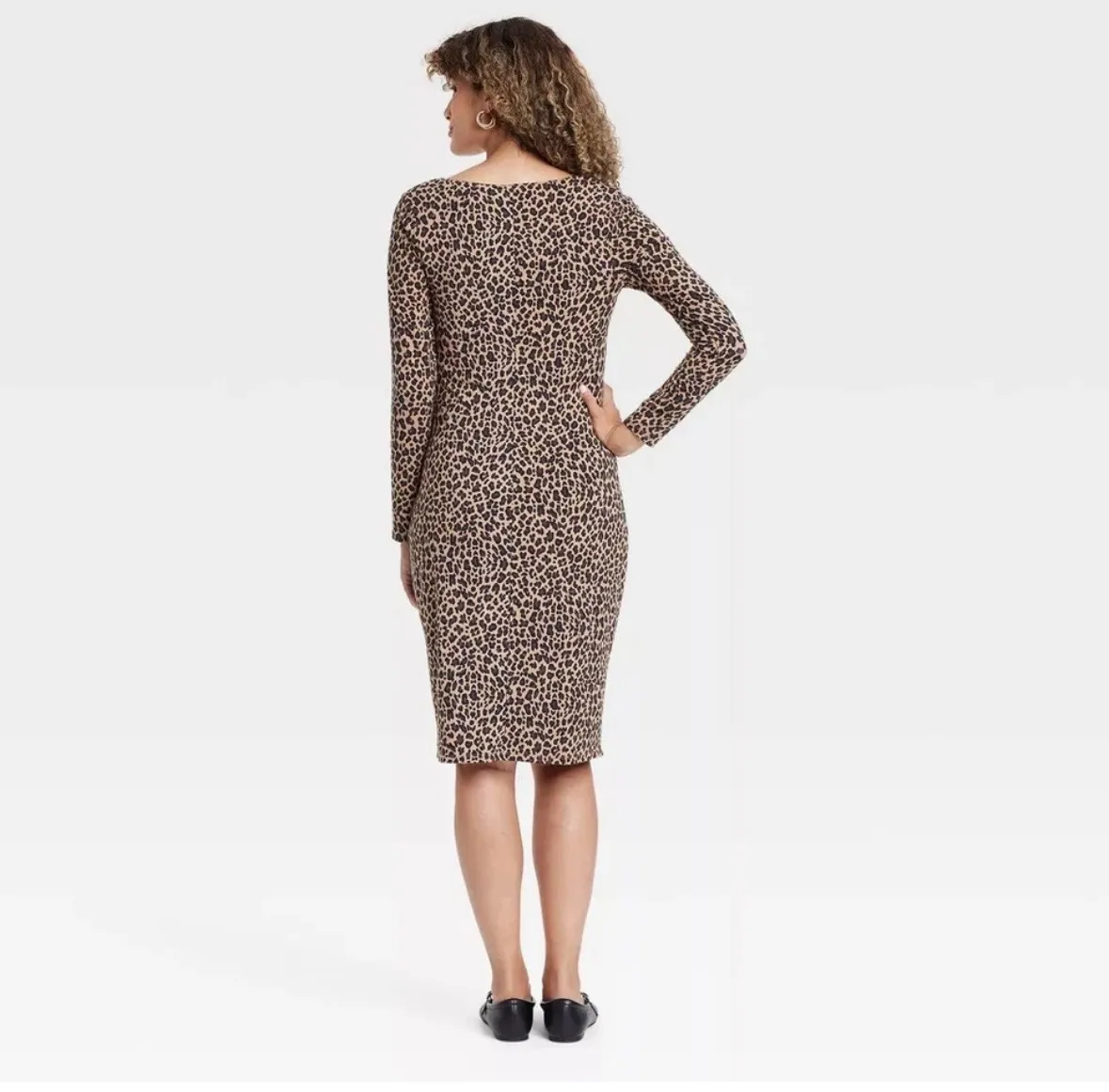 Long Sleeve Mini Knit Maternity Bodycon Dress - Isabel Maternity by Ingrid - Image 2