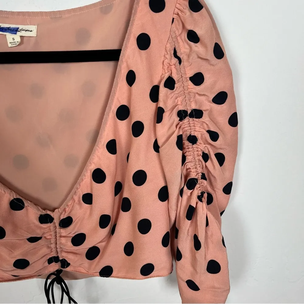 For Love & Lemons X REVOLVE Ruched Top in Beige Dot - Image 3