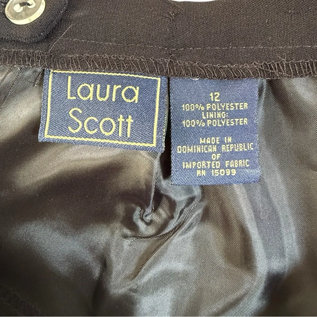 Vintage Laura Scott Black Maxi Skirt Business Office Size 12 - Image 6