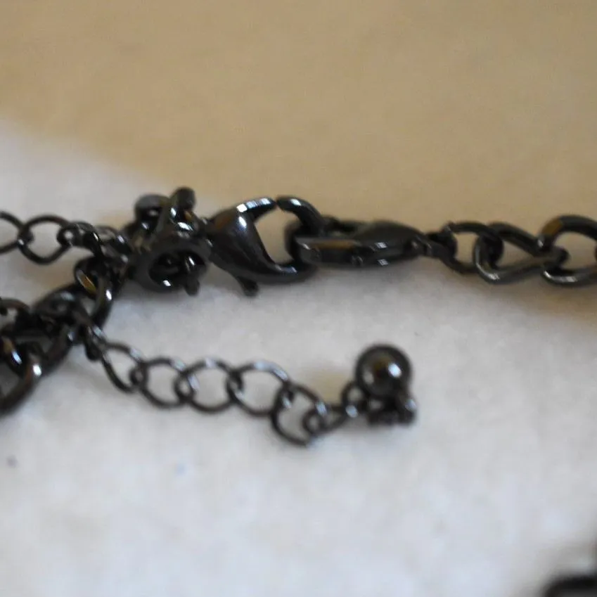 Premier Designs Movers & Shakers Gunmetal Blue Glass Bib Grunge/Goth Necklace - Image 4