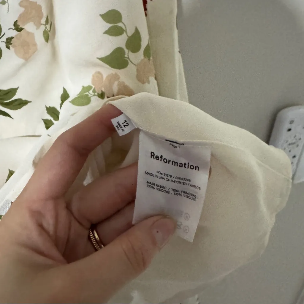 Reformation Christine Ruffle Dress Maureen Print Size 12 - Image 4