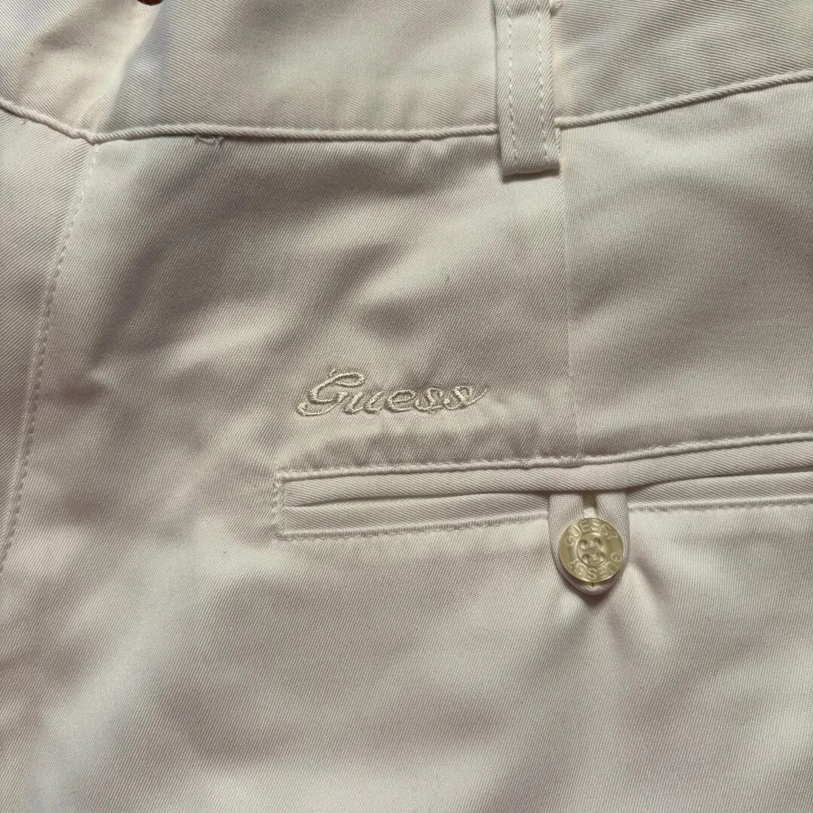 Vintage Guess Golf White Lined Shorts Women's Size 10 Made in USA - Image 3