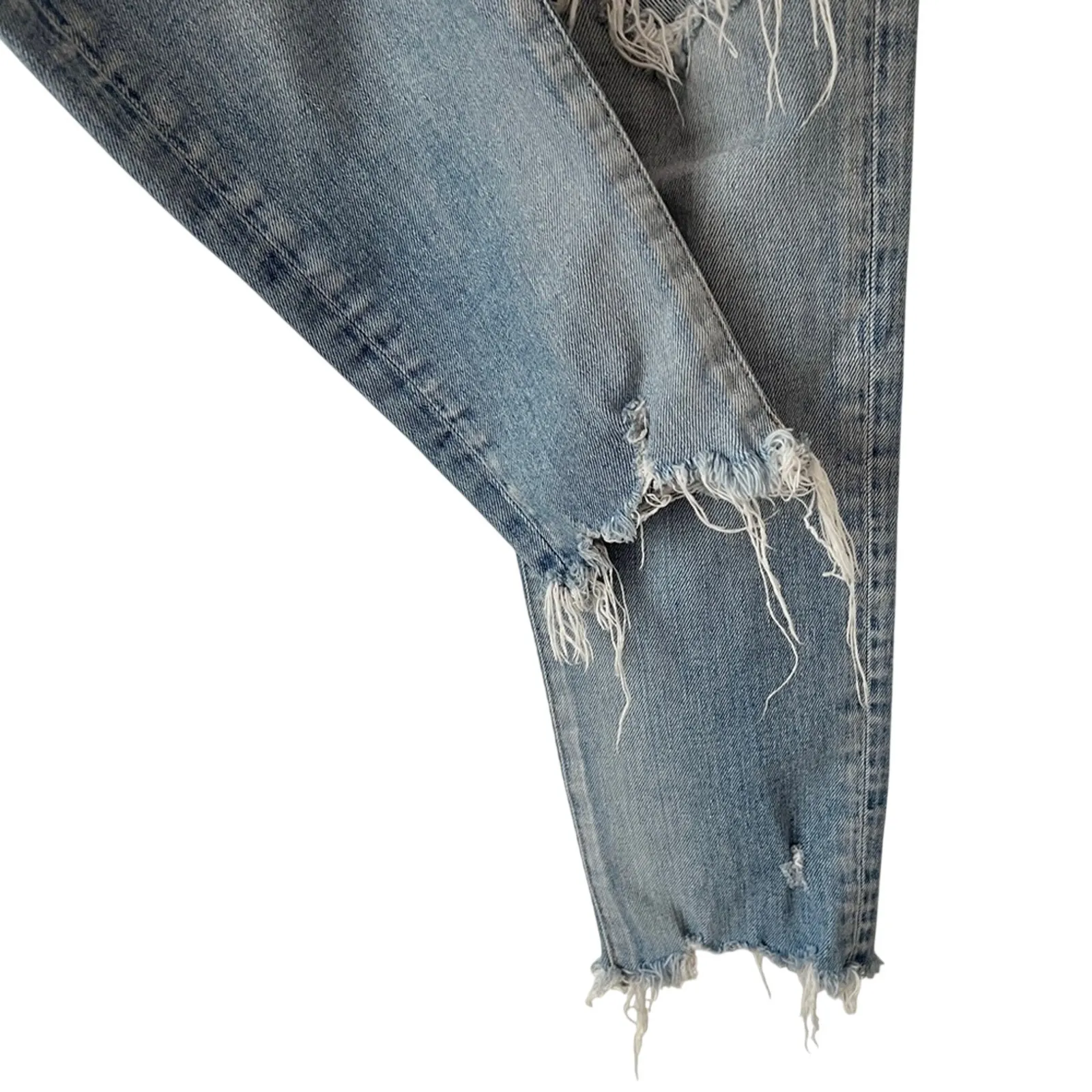 Moussy Altawoods Distressed Ripped Ankle Skinny Jeans 27 Light Blue Wash - Image 3
