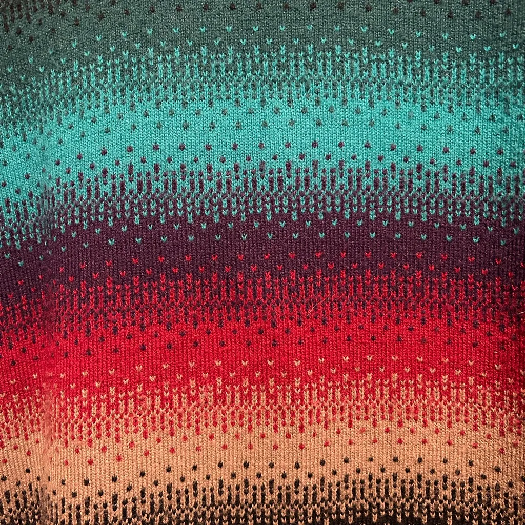 Vintage Southern Lady Southwestern Striped Sweater Cardigan XL - Image 5