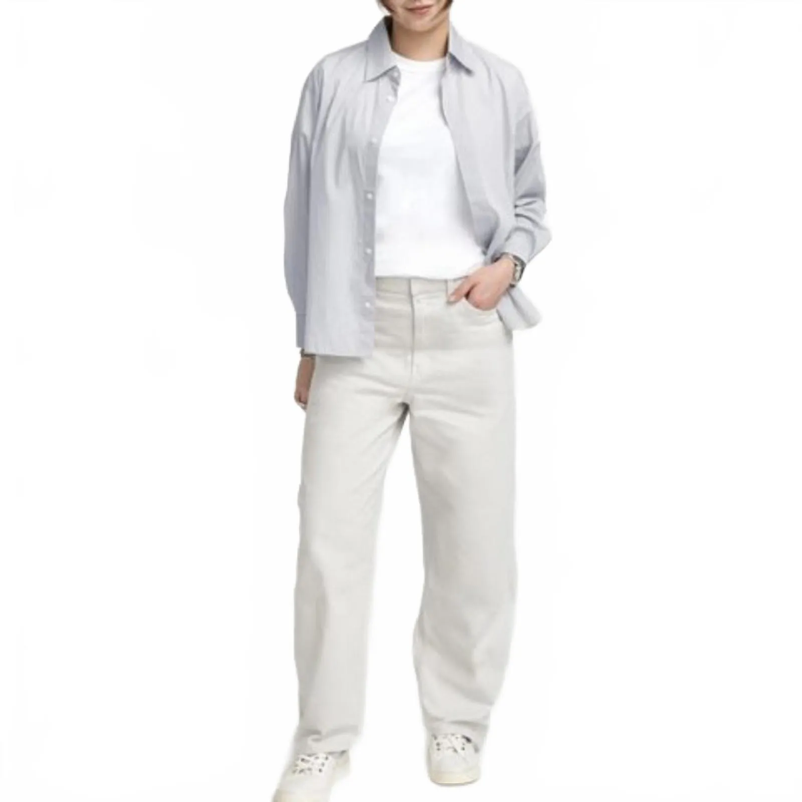 Uniqlo U Drape Shirt NWT Light Gray XL - Image 2