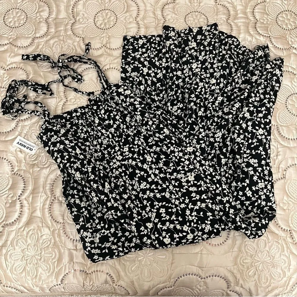 Old Navy Tie-Shoulder Floral-Print Split-Front Midi Swing Dress NEW Size XXL - Image 7