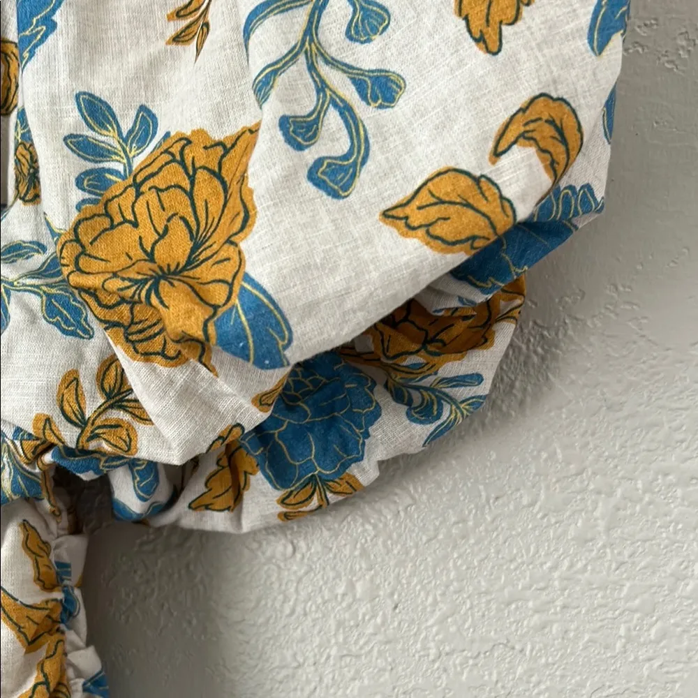 SHOWPO AMALIE THE LABEL Size 10 EMERITA LINEN BLEND PUFF SLEEVE RUCHED MINI DRESS Multiple - Image 6