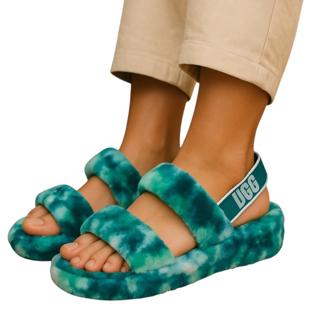 UGG  Australia Oh Yeah Marble Sldie Sandals Turquoise Size 10 - Image 2