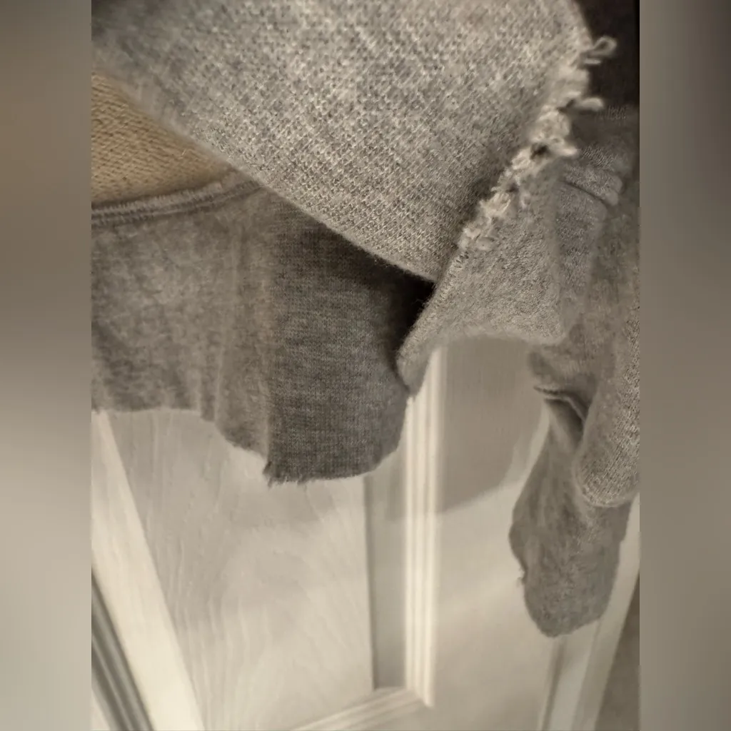 Current Elliott The Bailer Women’s Grey Hoodie Sweatshirt Full Zip Up Size Small - Image 11