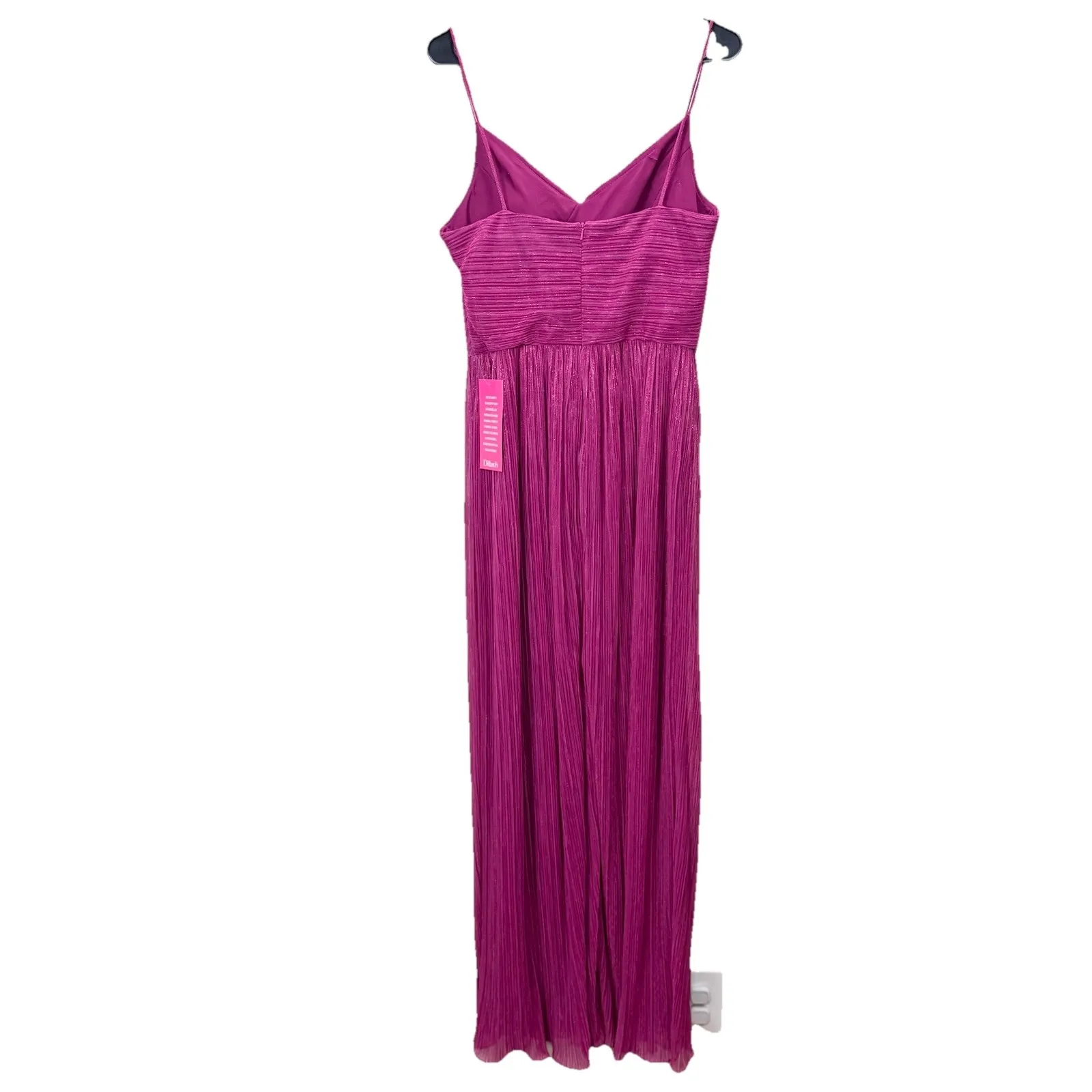 NWT Alex Evenings Fuchsia Pink Shimmer Sleeveless Maxi Gown Dress Size‎ 10 - Image 6