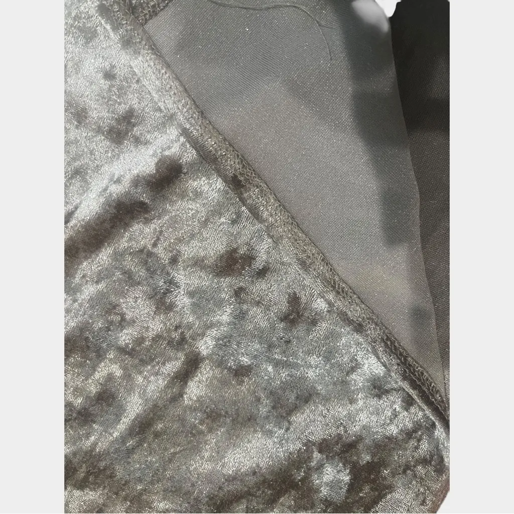 Luna Chix Champagne Crushed Velvet Midi Dress with Side Cutouts and Side Slit Tan Size L - Image 4