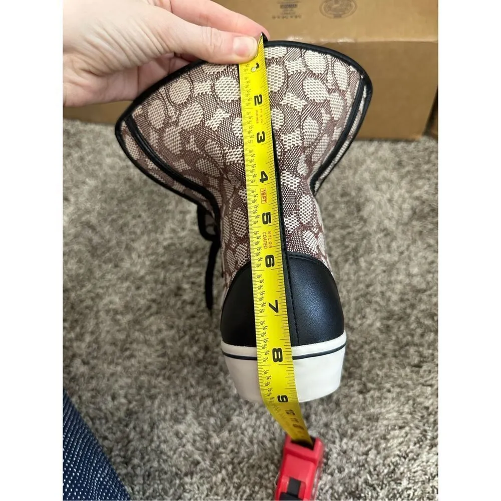 Coach Monogram Jacquard Foldover High Top Sneakers Size 8 - Image 12