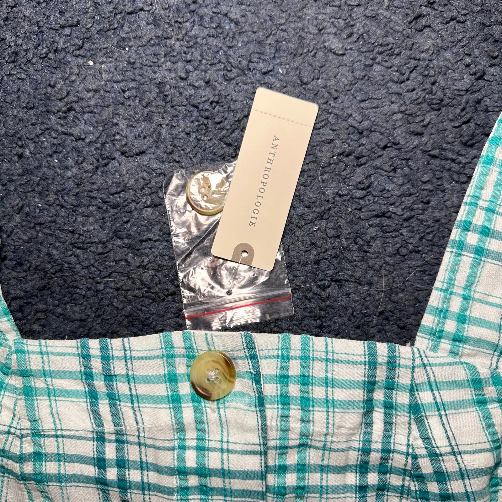 Anthropologie Maeve Square Neck Button Front Tank Size large Blue - Image 11